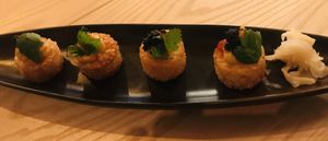 Spicy chuna crispy rice  at Izakaya Midori in Reedy Creek