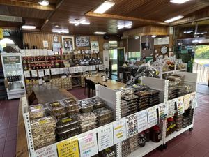 Selling dried veggies and herbs  at Jeombongsan Sanchae in Sokcho
