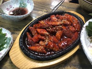  Grilled dedeok root at Jeombongsan Sanchae in Sokcho