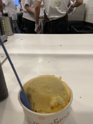 Mango sorbet  at Creamistry in Houston