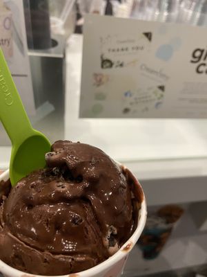 Chocolate ice cream - cashew base - with Oreos  at Creamistry in Houston