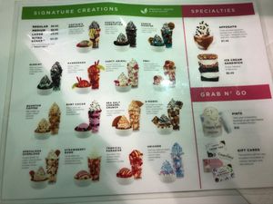 Premade combinations at Creamistry in Houston