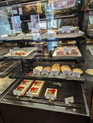 One of the food cases at Babycakes in Marquette