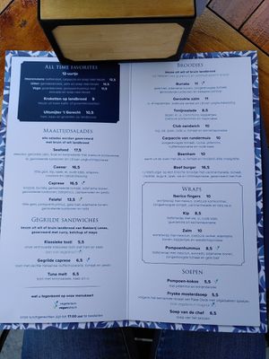 Menu at 't Gerecht in Heerenveen