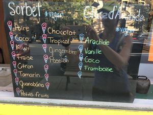 Vegan choices at Crèmerie Meu Meu in Montreal