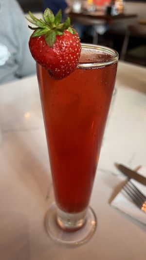 Pomegranate Mimosa  at The Broken Yolk Cafe in San Diego