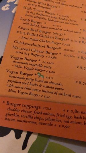menu at Flann O'Brien in Graz