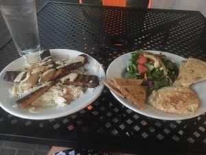 St. Francis Assisi entree marinated tempeh at Mooney's Mediterranean Cafe in Winston-salem