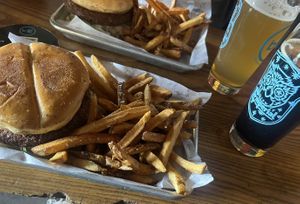 Vegan falafel burger   at Brewery Emperial in Kansas City