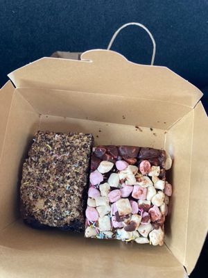 Vegan brownie and rocky road  at Hank's Deli & Shop in Ipswich