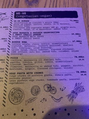 Menu at Hedonist in Zadar