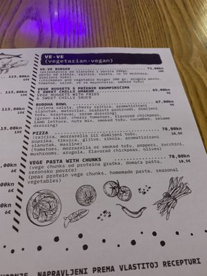 Menü  at Hedonist in Zadar