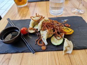 Dumplings with just a lot of zucchini at Hedonist in Zadar