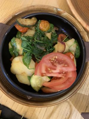 Potatoes with seasonal veggies  at Hedonist in Zadar