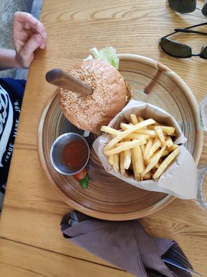 Vegan vegetable Burger with tofu and herbs at Hedonist in Zadar