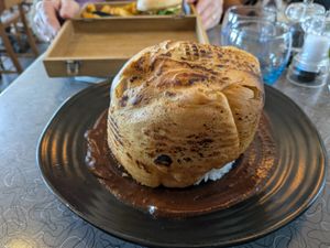 Railroad, vegan chilli in tortilla bowl  at Off The Rails in Yarmouth