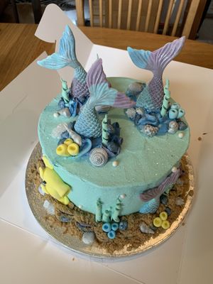 My Mermaid Birthday Cake! 🧜🏼‍♀️💜 at Clemie's Vegan Cakes in Nottingham