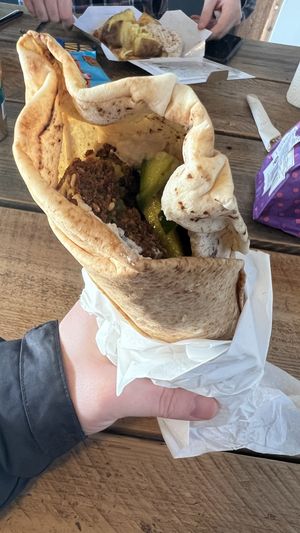 Large falafel wrap  at Falafel Vegan Munch in Birmingham