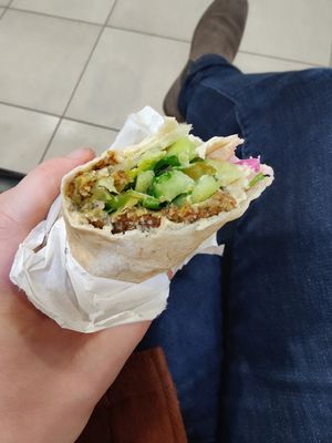 Medium falafel wrap at Falafel Vegan Munch in Birmingham