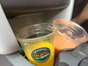 Fresh juices   at Falafel Vegan Munch in Birmingham