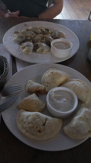 with vegan mayo at Pierogarnia Mandu Centrum in Gdansk