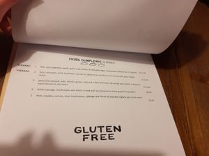 Menu at Pierogarnia Mandu Centrum in Gdansk