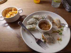 Thai version with black seeds and chickpeas....loved them at Pierogarnia Mandu Centrum in Gdansk