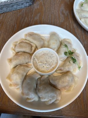 Vegan bolognese pierogi  at Pierogarnia Mandu Centrum in Gdansk