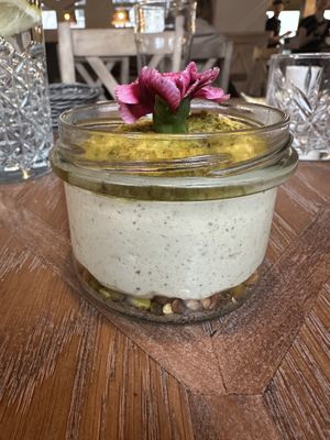 Pistachio cream based on vegan mascarpone   at Pierogarnia Mandu Centrum in Gdansk