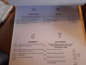 Vegan soup on the menu  at Pierogarnia Mandu Centrum in Gdansk