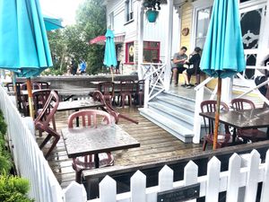 Patio at Bohème in Tadoussac