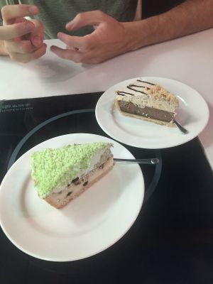 Coffee and chocolate mint ice cream pie at Loving Hut - Heping Branch in Taipei