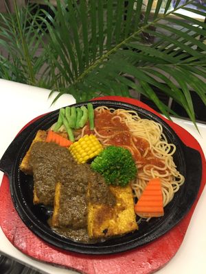 Organic Tofu Sizzling Hot Plate  at Loving Hut - Heping Branch in Taipei