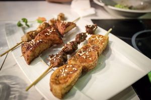 barbecue skewers at Loving Hut - Heping Branch in Taipei