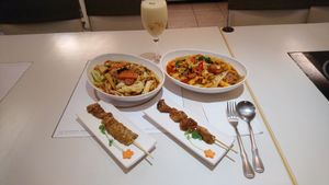 Korean fried rice cake at Loving Hut - Heping Branch in Taipei