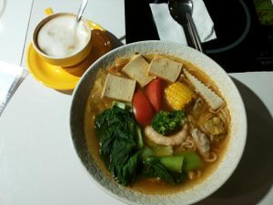spicy sichuan noodle soup at Loving Hut - Heping Branch in Taipei