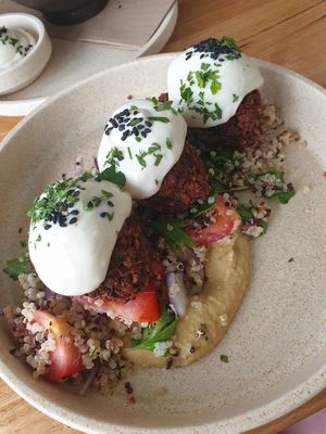Falafel quinoa salad. at The Laneway Green in Springwood