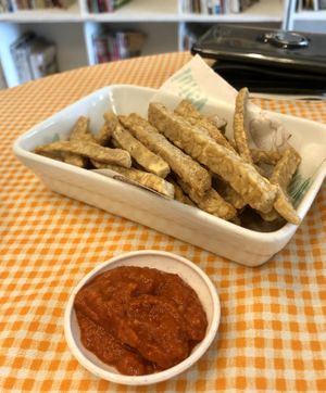 Tempeh fries  at So Veggie Cafe in Johor Bahru