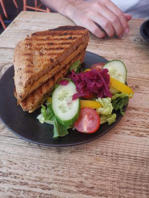 Cheese and chutney toastie at PEACH in Newport