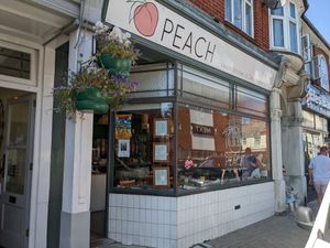 The exterior of the restaurant at PEACH in Newport