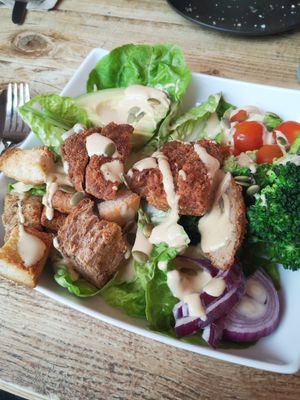 Tricken Caesar Salad 🥗 at PEACH in Newport