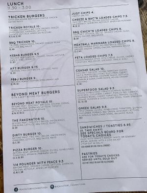 Food choice in August 2023  at PEACH in Newport