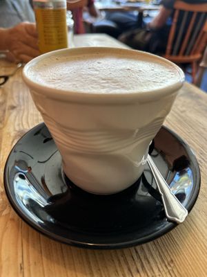 House Speciality - Peanut Butter Latte made with oat milk  at PEACH in Newport
