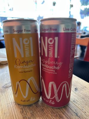 Gently sparkling Kombucha, delicious when served chilled   at PEACH in Newport