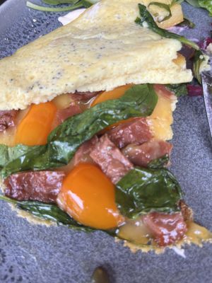 Inside of the omelette   at PEACH in Newport