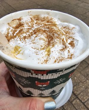 Gingerbread latte at PEACH in Newport