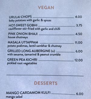 The vegan menu (Summer 2019) at Cinnamon Kitchen in Oxford