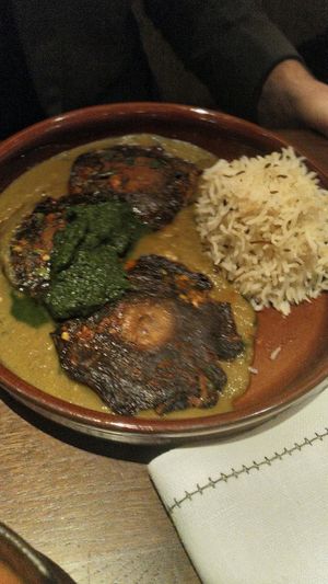 Tandoor Mushroom ask for seperate vegan menue (good and a bit spicy) at Cinnamon Kitchen in Oxford