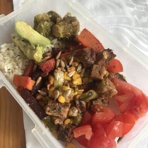 🤩 avocado, rice, baked vegetables, seeds, tempeh,... at Vesta in Roznov Pod Radhostem