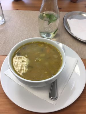 Indian soup and free water at Vesta in Roznov Pod Radhostem